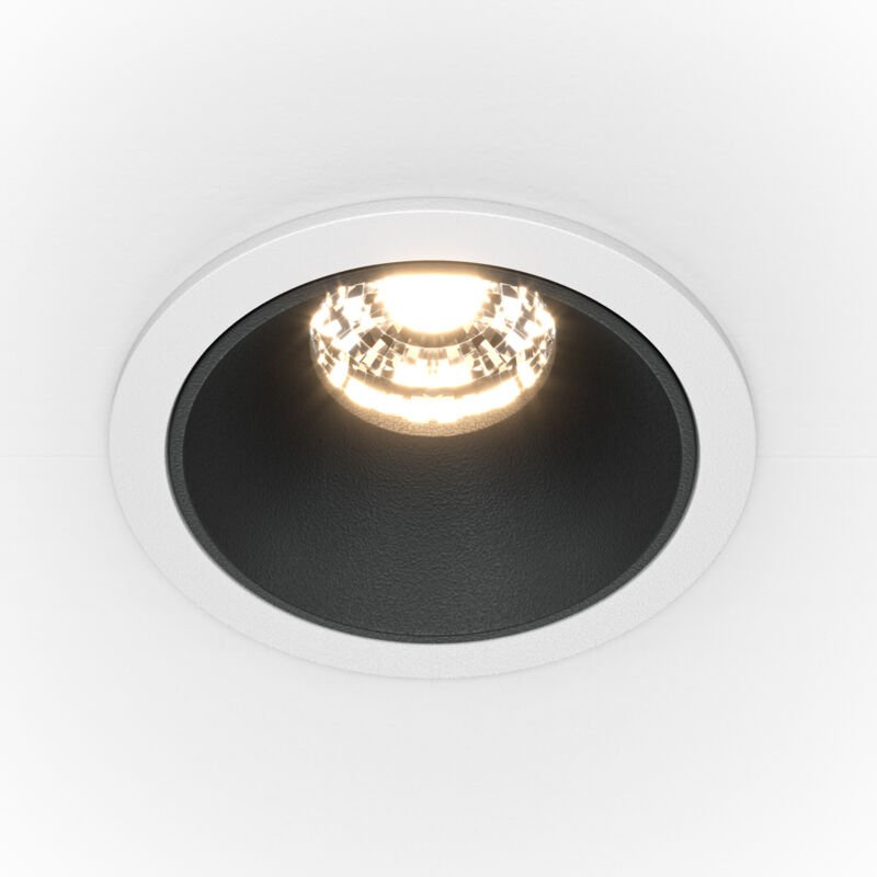 Maytoni - Alfa led Rundes dimmbares Einbau-Downlight Weiß, Schwarz, 500lm, 4000K