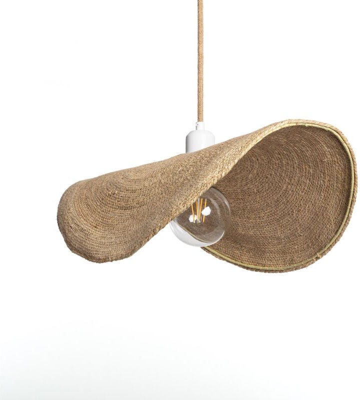Pendelleuchte aus Naturfasern Devmani ILUZZIA L Natürlich - Textil