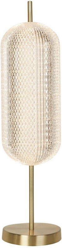 Searchlight Capsule LED-Tischlampe, Metallschirm aus satiniertem Messing und Acryl