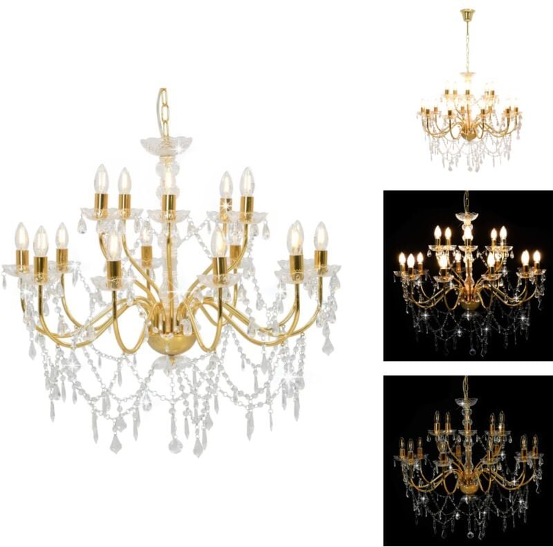 Vidaxl - Kronleuchter - Living Kronleuchter 2-lagig Golden 15×E14-Glühbirnen - Gold