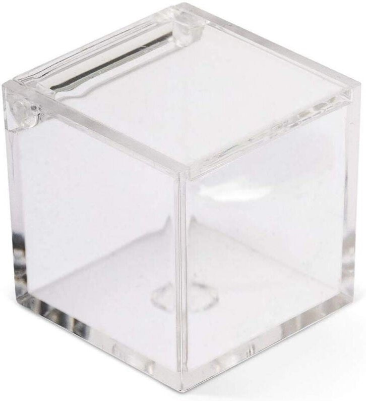 Trade Shop Traesio - Trade Shop - 12 Boxen Würfelboxen Plexiglas 8x8cm transparent Konfettihalter Partygeschenk -