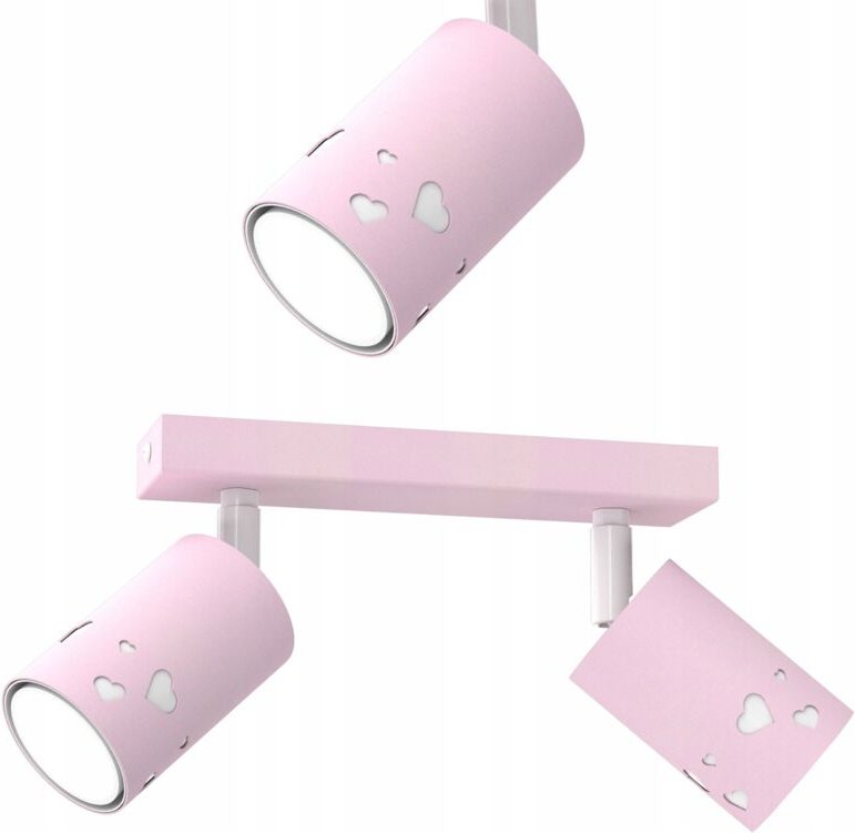 Kinder-Deckenleuchte Spot Für Mädchen Led Gu10 Herz Rosa