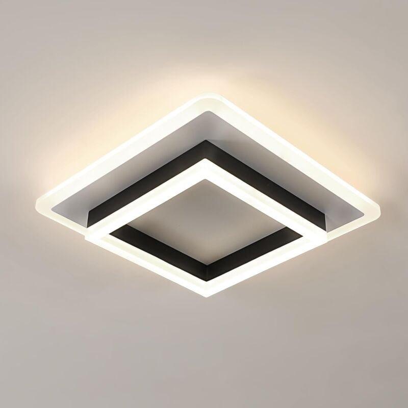Goeco - Schwarze quadratische LED-Deckenleuchte, 30 w, 3375 lm, Beleuchtungskörper für Wohnzimmer, Flur, Schlafzimmer, B...