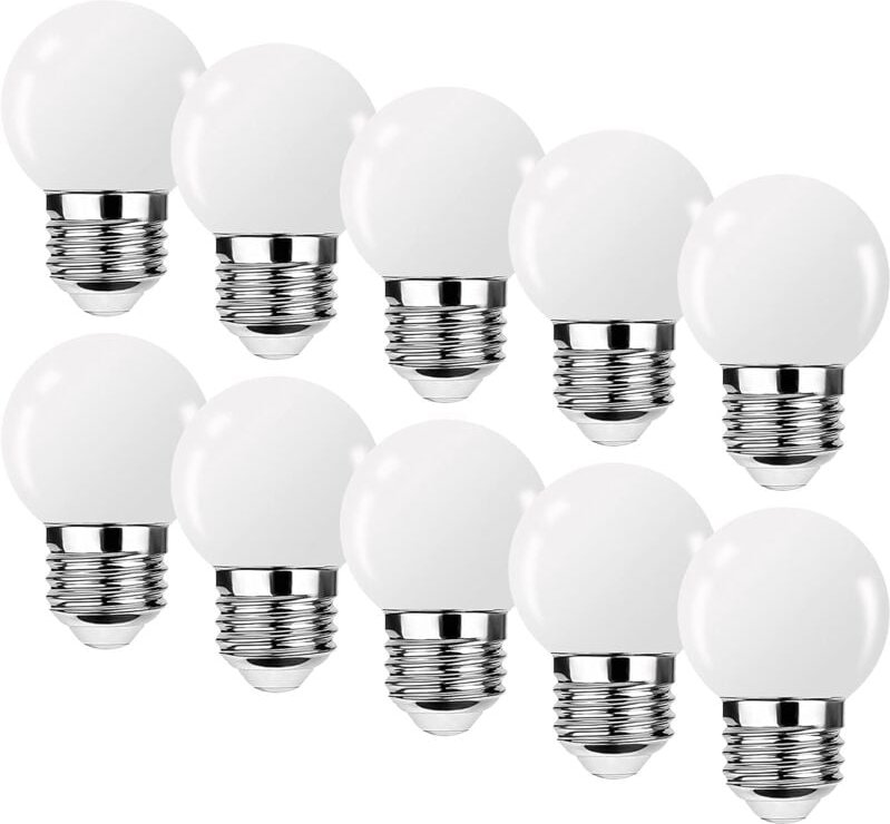 Ersandy - E27 3 w G45 LED-Glühbirne, 3 w LED-Glühbirne, Mini Globe Golfball E27 G45, warmweiße Glühbirne, 360° Abstrahlw...
