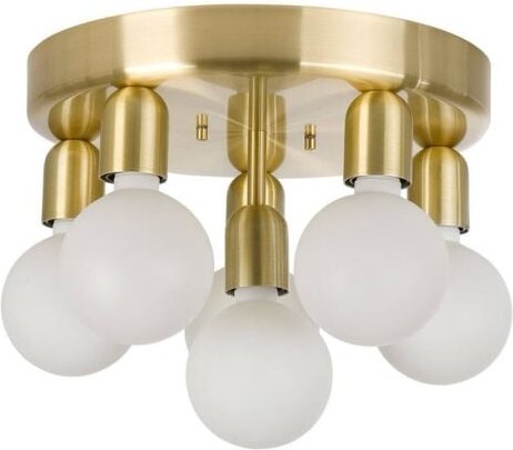 Belid - Regal - 6 Light Flush Globe Deckenleuchte Messinglack, E27