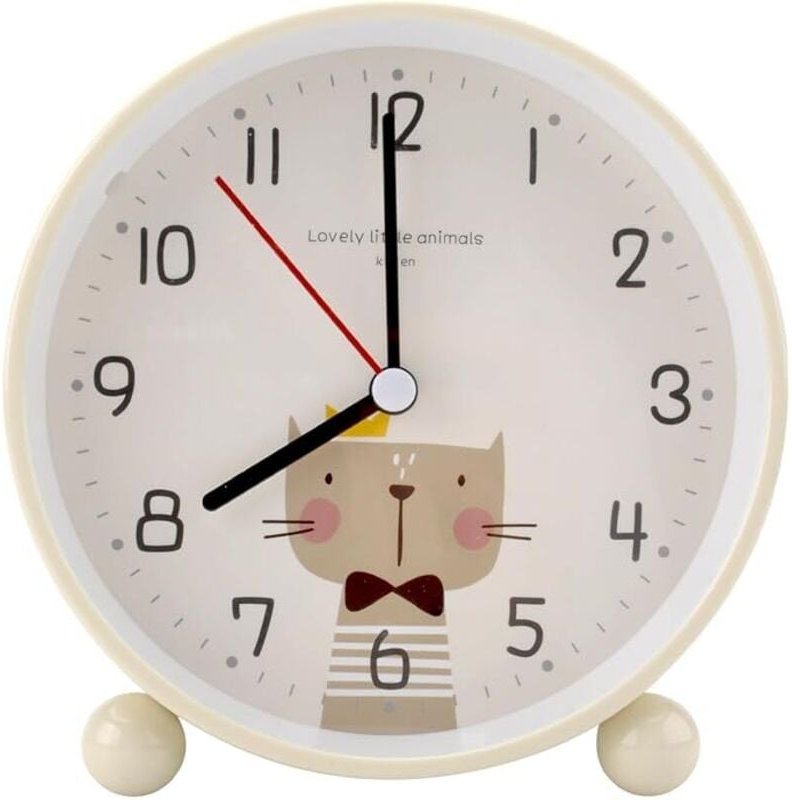 Kinder Wecker, Geräuschlos Ohne Ticken Lichtwecker für Mädchen Jungen Tragbarer Batteriebetriebener Wecker (Ohne Akku) f...