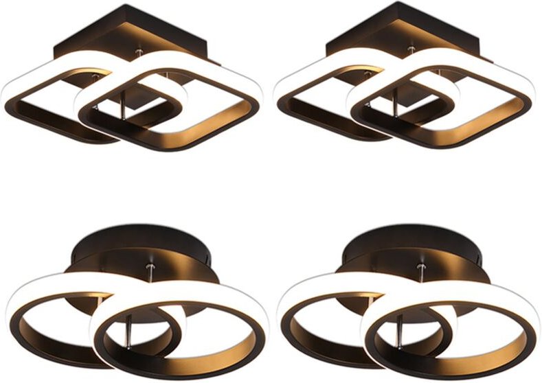 Deckenleuchten für den Innenbereich Acryl LED Kronleuchter Moderner runder Kronleuchter - 2PC Runde Form