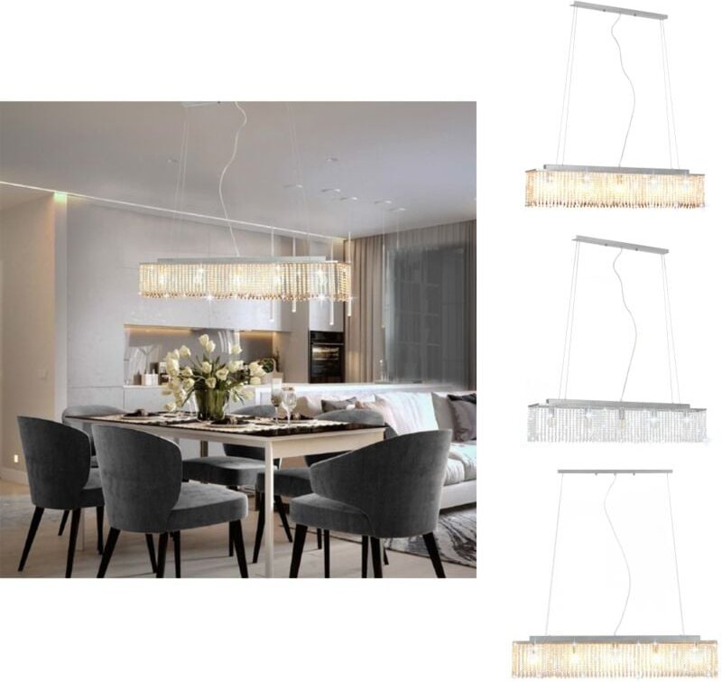 Thumbnail - Deckenleuchten - Living Deckenleuchte mit Kristallperlen Silbern 104 cm E14 - Silber