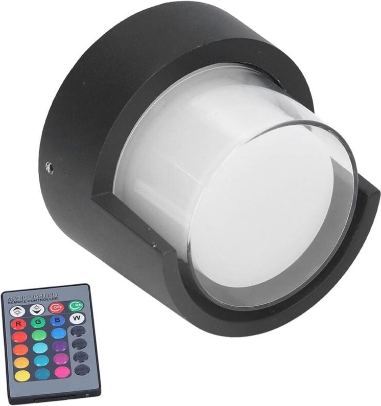 Wasserdichte LED-Wandleuchte, 500 lm, 5 W, RGB-Farblicht mit Fernbedienung, Außenwandleuchte für Hotel, Garten, als Hint...