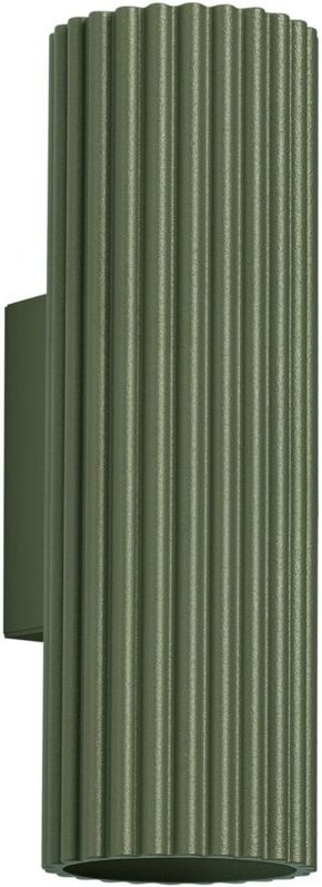 Licht-erlebnisse - Wandleuchte Aluminium h: 20 cm Olivgrün GU10 2-flammig länglich Modern Wandlampe