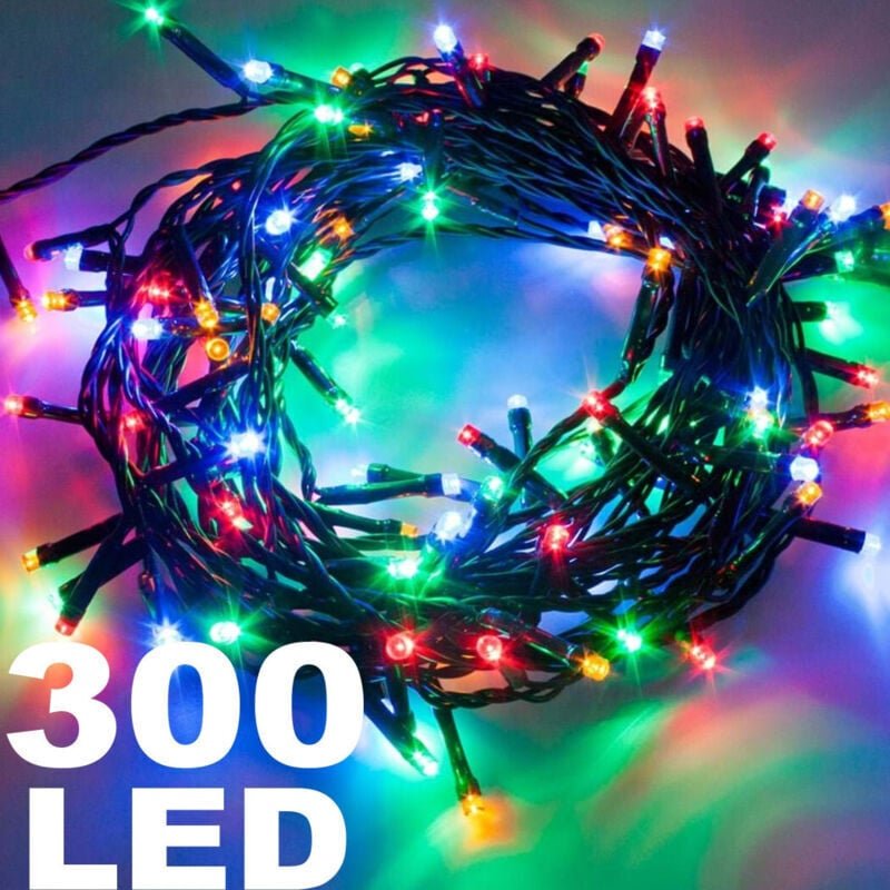 300 LED-Lichterkette mit mehrfarbigen Glühwürmchen, 8-Funktions-Controller, für den Innenbereich - Ymyny