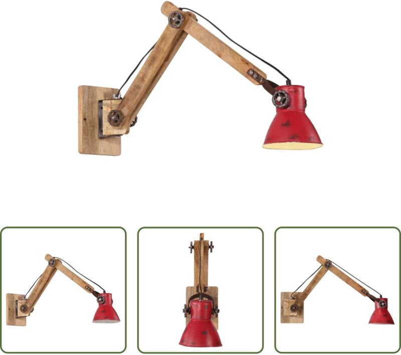 Industriestil - Wandleuchte 25 W Rot 96x15x20 cm E27