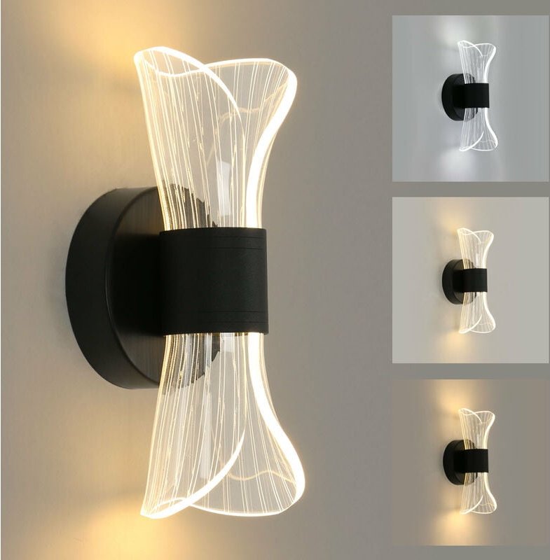 Comely - Wandleuchte Innen Schwarz led Dimmbar, 12W Moderne Wandleuchte Kreatives Design, Acryl Beleuchtung Leuchte für ...