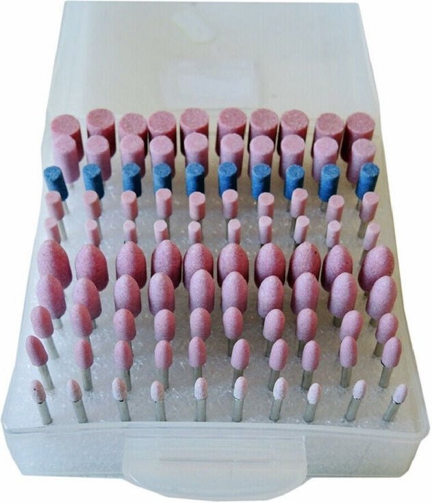 Trade Shop Traesio - Trade Shop - Satz mit 100 Steinfräsern für Mini-Bohrmaschinen, 3 mm Polier-Schleifköpfe -