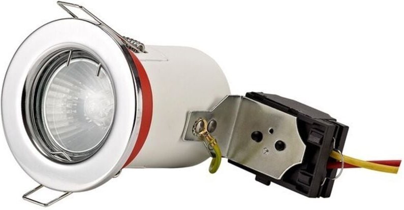 Inspired Deco - Agni - Feste Brandschutz-Einbauleuchte, poliertes Chrom, GU10, IP20