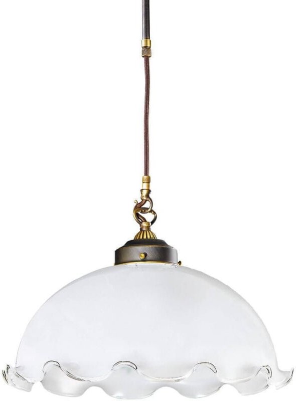 Nonna - Cottage Style Glass Dome Pendelleuchte Matt Antik Messing, 1x E27 - Kolarz