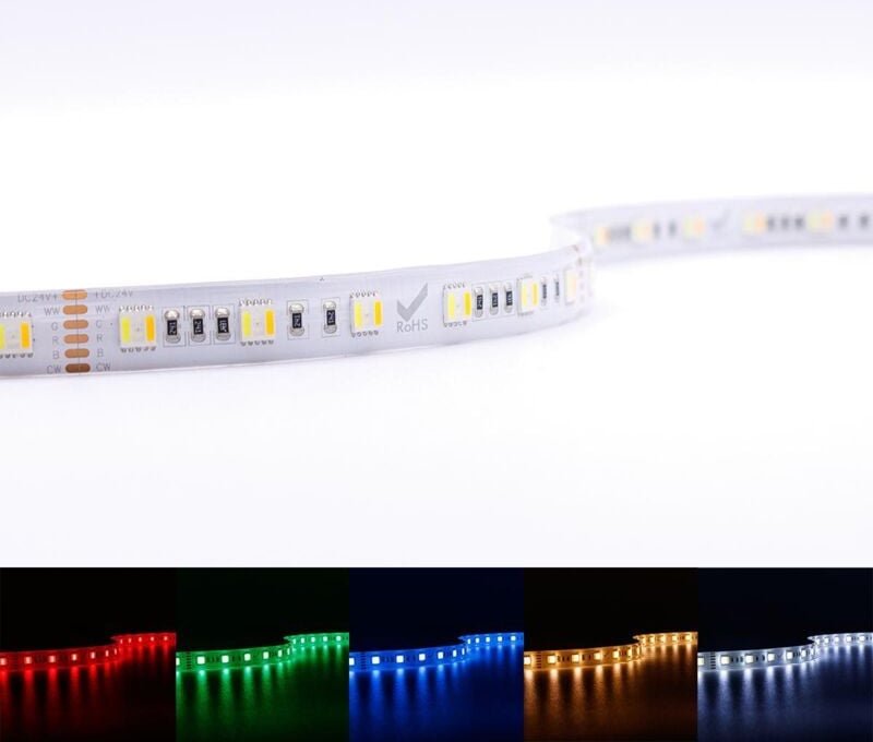 Thumbnail - Strip 24V LED Streifen 5M 18W/m 60LED/m 12mm - Lichtfarbe: RGB+CCT - Schutzart: IP65