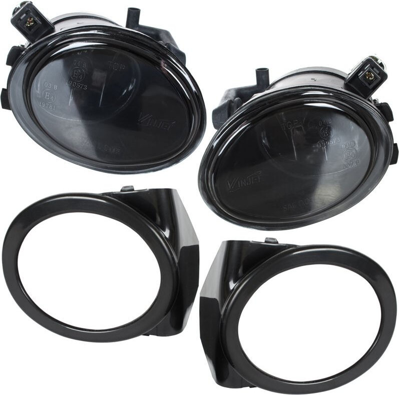 BMW 3er E46 M-Paket M3 98-04, abgedunkelte Halogenscheinwerfer mit Rahmen, links + rechts, 4-teiliger Satz