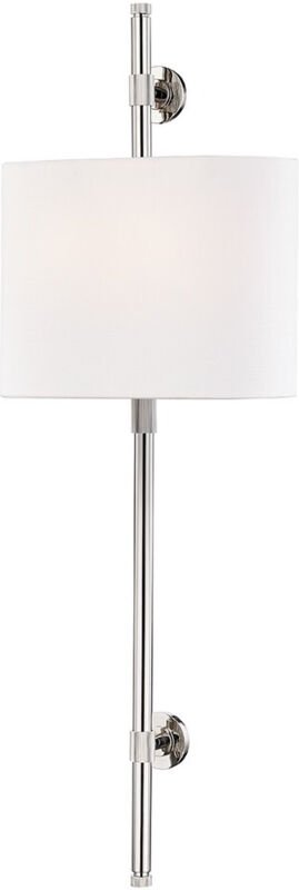 Bowery 2-Licht-Wandleuchte Nickel poliert, Leinen