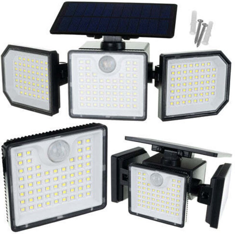 Solarlampe mit 167 LEDs, 500 lm, Bewegungsmelder und Fernbedienung