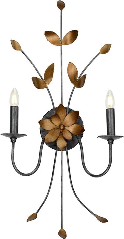 Elstead - Wandlampe Leuchte Stahl Metall Gold h 91,4 cm Flurleuchte 2 Flammig klassisch
