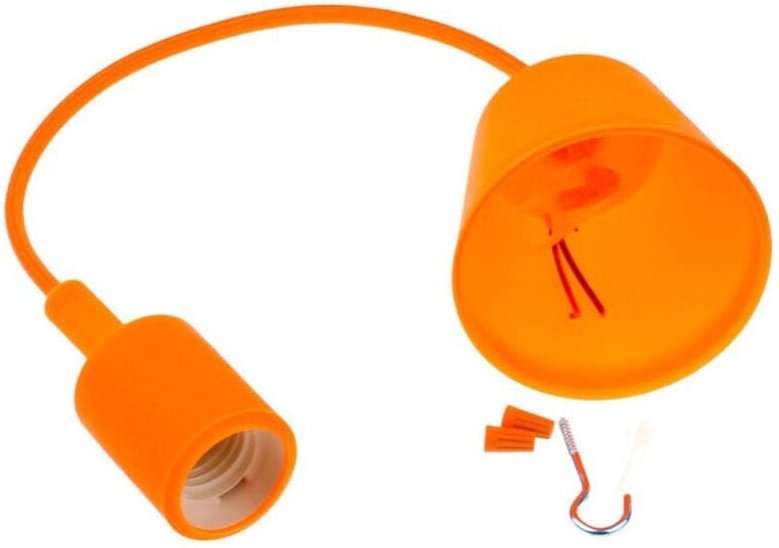 Trade Shop Traesio - Trade Shop - Deckenleuchter, Kronleuchter, modernes Stoffkabel, 1 m, Farbe - Orange