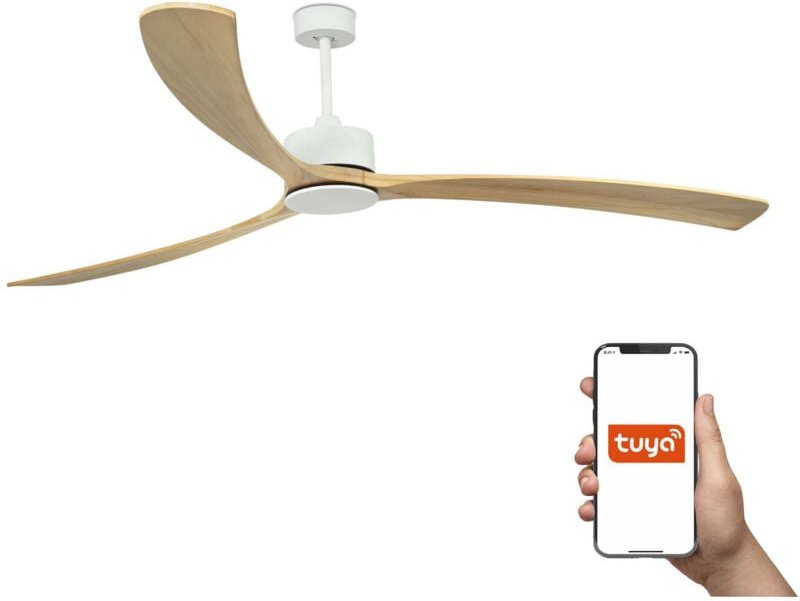 Faro Kauai XXL Deckenventilator Mattweiß, Kiefer Tuya Smart System