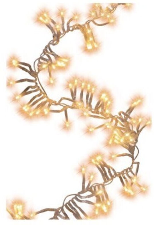 TrendLine LED-Lichterkette Cluster Außen 24 m warmweiß-transparent mit Timer, Dimmer Lichterkette