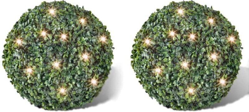 Vidaxl - Buchskugel ø 35cm Kunstbaum Buchsbaumkugel+2xSolar