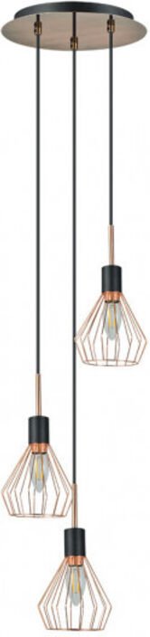 Fabrilamp - St. Petersburg Anhänger 3xe14 schwarz/kupfer regx30x30 cm