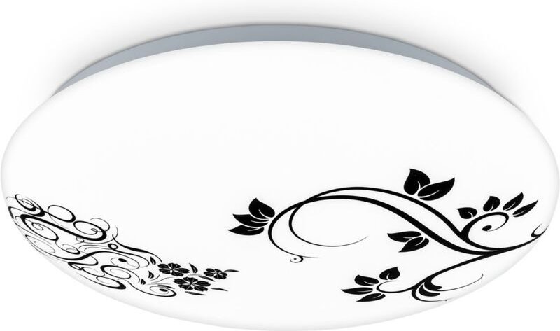 Briloner - kora led Deckenleuchte, Neutralweißes Licht, Blumen Design, weiß-schwarz, 28 x 6,5 cm