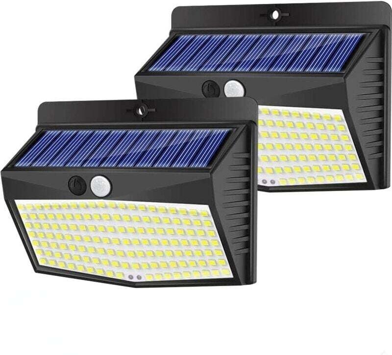Solar-Außenleuchte, 1 Stück Solar-Außenleuchte mit Bewegungsmelder, 138 LED-Solarstrahler, IP65 wasserdicht