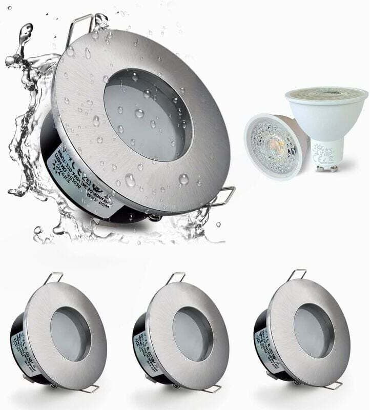 4er Set LED Einbaustrahler IP65 Wasserdicht, 5W 3000K Warmweiß Einbaustrahler für Bad und Küche Deckeneinbaubeleuchtung ...