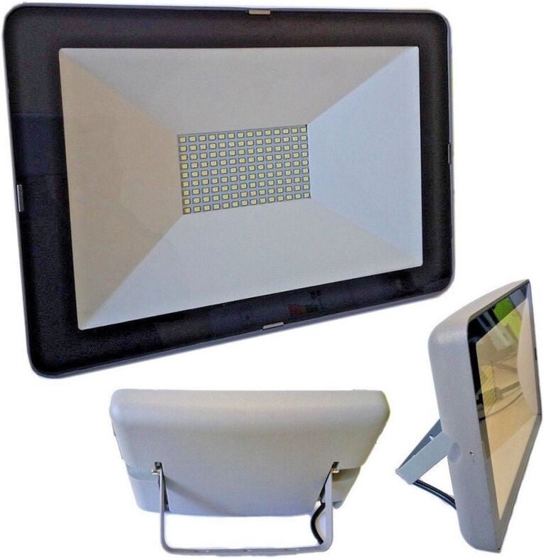 Thumbnail - Trade Shop Traesio - Trade Shop - led flood light 100W IP66 bianco natural slim led smd 100 watt -