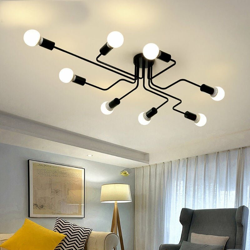 Axhup - Deckenleuchte Spinne Deckenlampe Industri Stil Semi-Flush Mount Licht mit E27 Lampenfassung für Flur Esszimmer S...