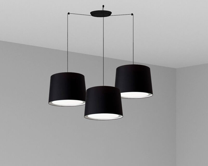 Faro conga - Dreifach zylindrisches Cluster Drop Light Schwarz, E27