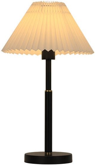 Nordische Plissee-Tischlampe E27 Weißes Licht Plissee-Lampenschirm Schwarzer Körper Weißer Lampenschirm