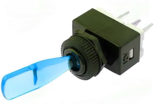 Beleuchteter Kippschalter 12V BLAU 6A/12Vdc ON-OFF
