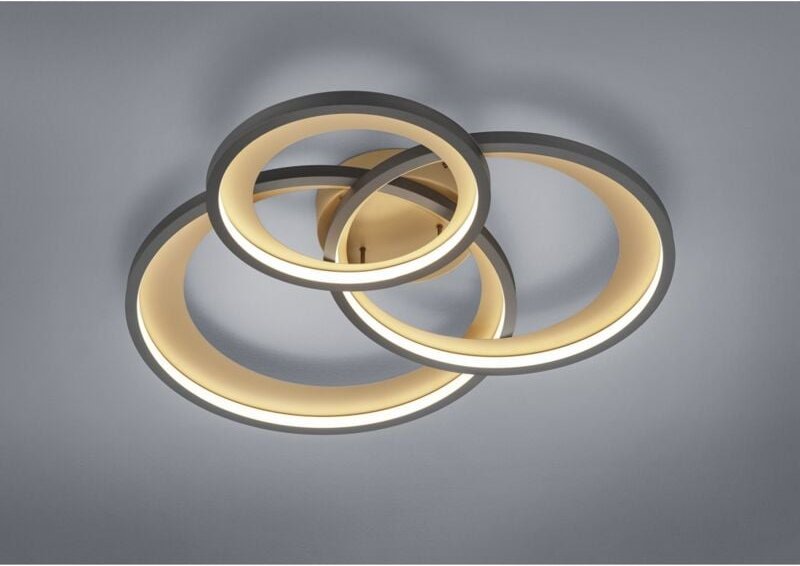Iperbriko - Granada Deckenleuchte 3 Ringe Schwarze led 36W Dimmbare Trio-Beleuchtung
