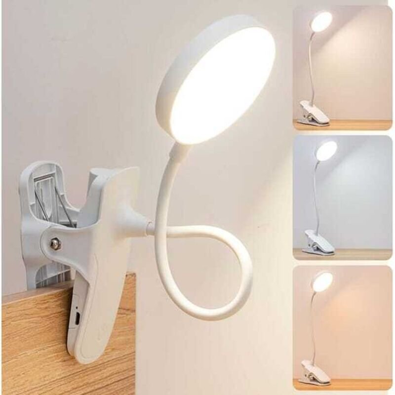 Thumbnail - LED USB Klemmlampe Touch Control, 3 Leuchtmodi Einstellbare Helligkeit Schreibtischlampe, Leselampe Nachttischlampe mit ...
