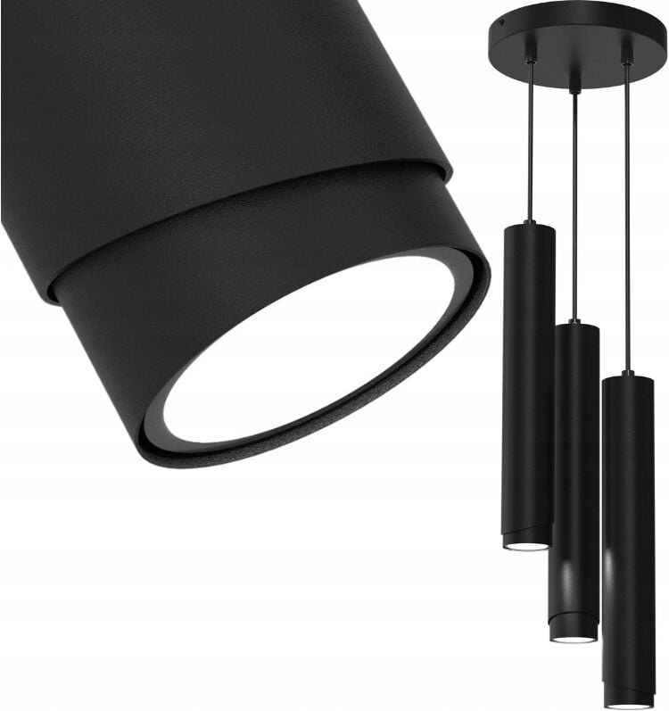 Frei. Auf einem Rad hängende Lampe, Gu10-Röhre, mattschwarz, Ewilight BEVEL