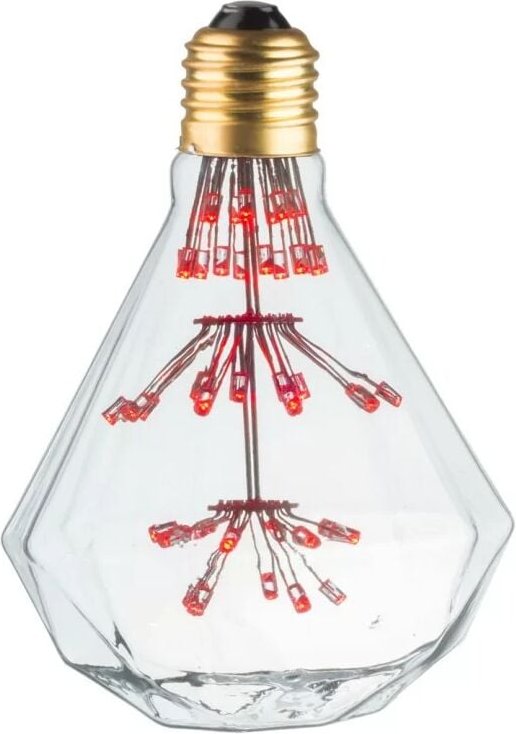 Thumbnail - Ecolicht - 20130410001 Ampulle Déco Diamant Rouge E27 - Ø95x136mm