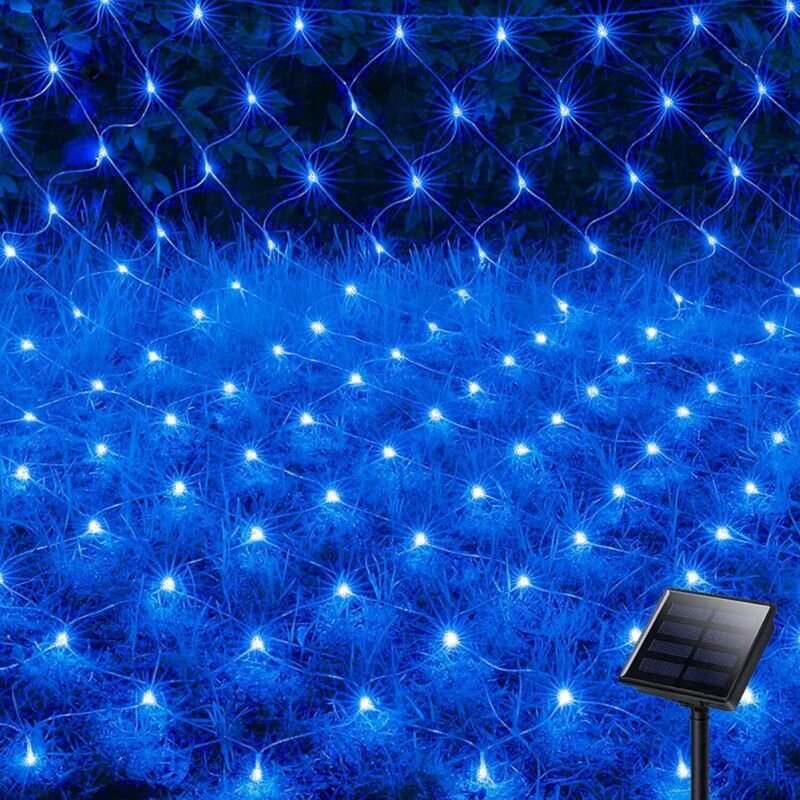 192 LED-Solarleuchten, 3 m x 2 m, 8 Modi, wasserdichte Solar-Lichterkette, Außendekoration für Haus, Terrasse, Garten, H...
