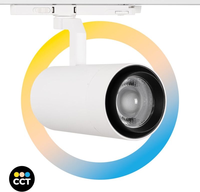 Thumbnail - Barcelona Led - led cct 3-Phasen-Schienenstrahler – 35W – zoom 20º-60º – cri 90