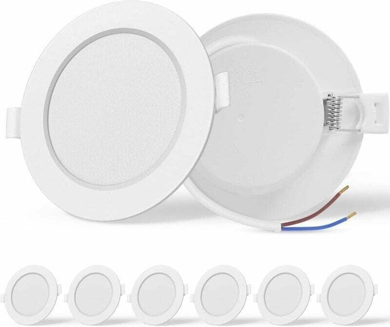 6er-Set LED-Einbaustrahler, hohe Helligkeit, 9 W (entspricht 72 W Glühlampe), 230 V Wechselstrom, neutralweißes Licht (4...