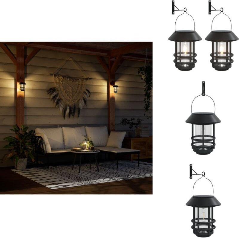 Solar-Außenwandleuchten 2 Stk. Weiß - Solarlampen - Außendeko - Gartenbeleuchtung - LED-Laternen - Wandleuchten