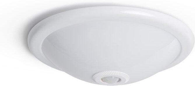 LED-Deckenleuchte 2x E27 Rund mit PIR-Bewegungs- und Dämmerungssensor Design Weiß