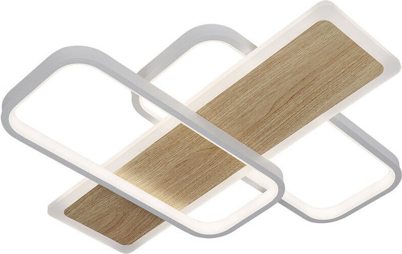 LED Deckenleuchte 120W 13200lm 3000-6500K 50cm Weiß/Buche Dimmbar Forqueta Serie