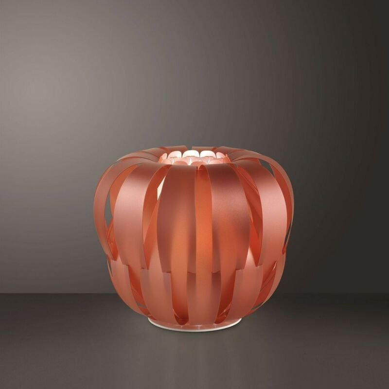 Kupfer-Tischlampe aus weißem Metall 29 x 23h