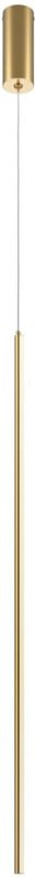 Maytoni Halo Moderne lange, schlanke Pendelleuchte aus Messing, 1100 lm, weißer Schirm